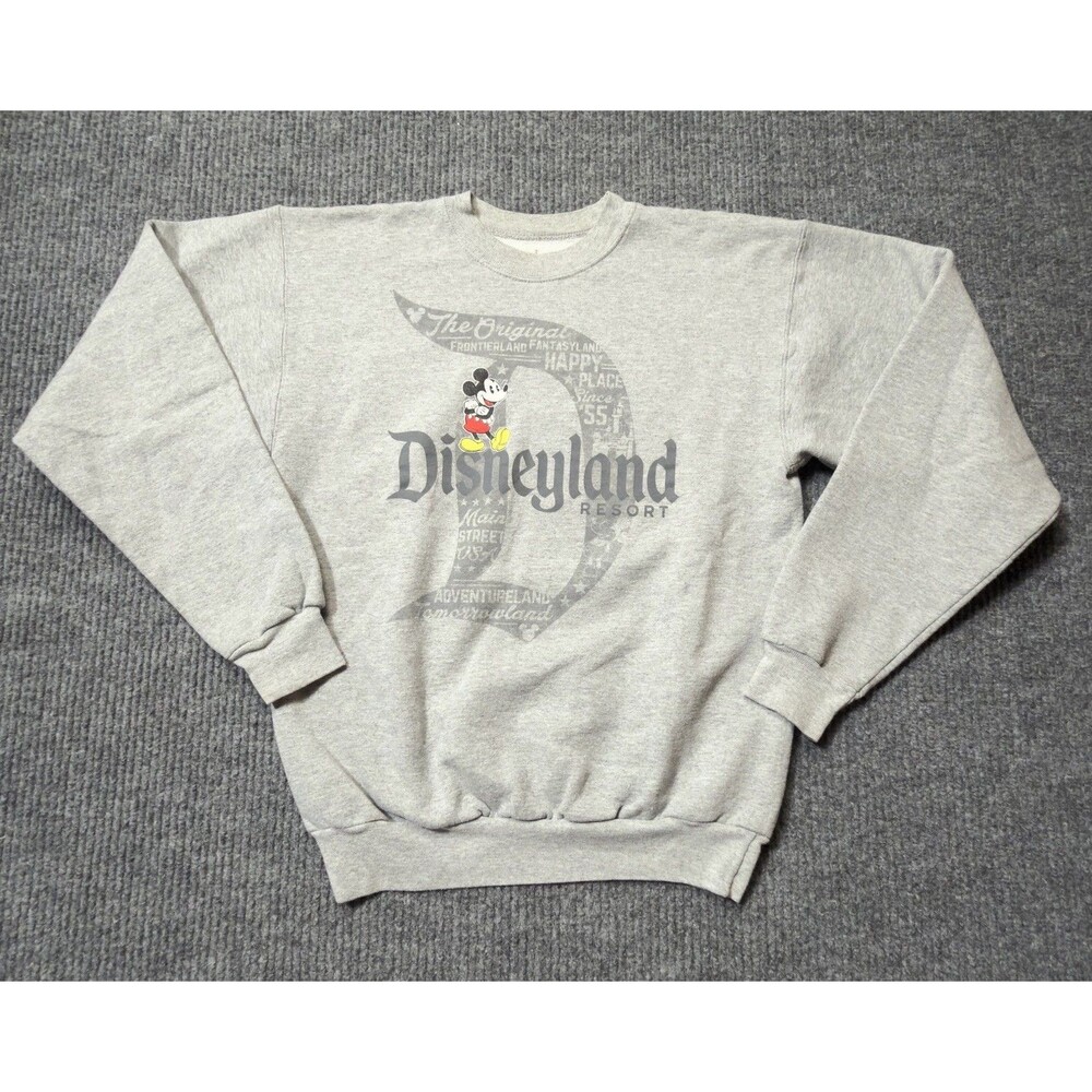 Disneyland Resort Parks Small Hanes Grey Crewneck Pullover Sweatshirt Mickey